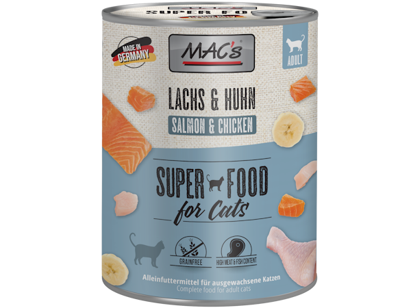 Mac's Katten Natvoer Blikjes 800g zalm & kip Mac's Katten Natvoer Blikjes 800g zalm & kip